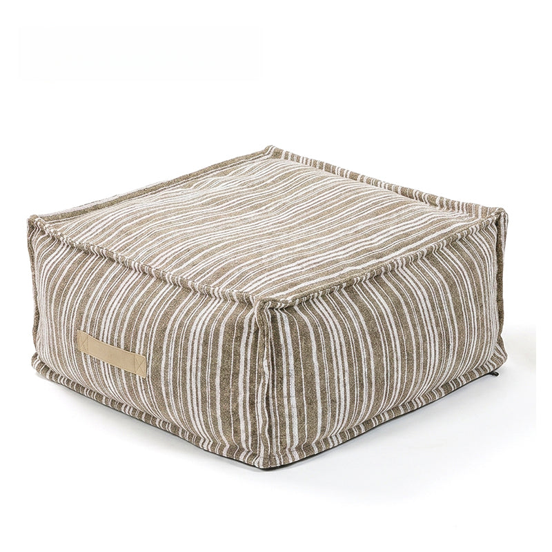 Cozy Textured Stripe Storage Ottoman Dog Bed